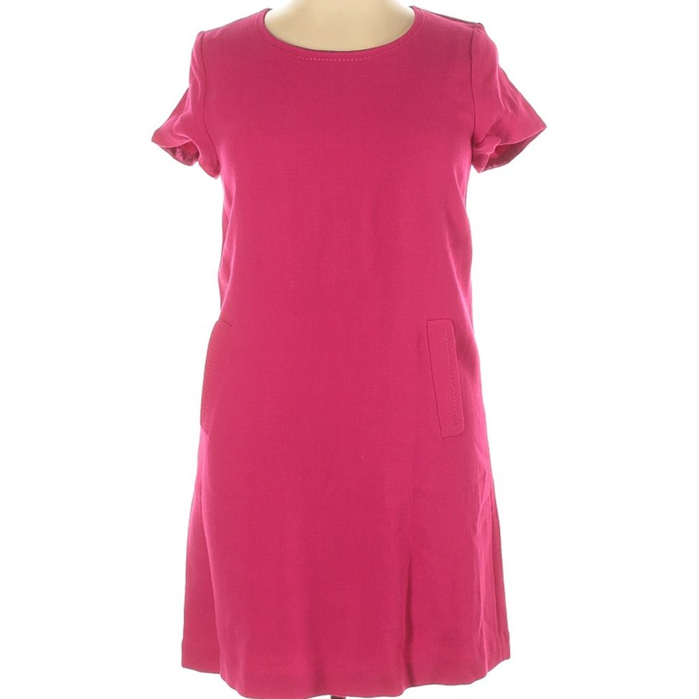 Kate Spade XL pink wool dress short sleeve zipper back